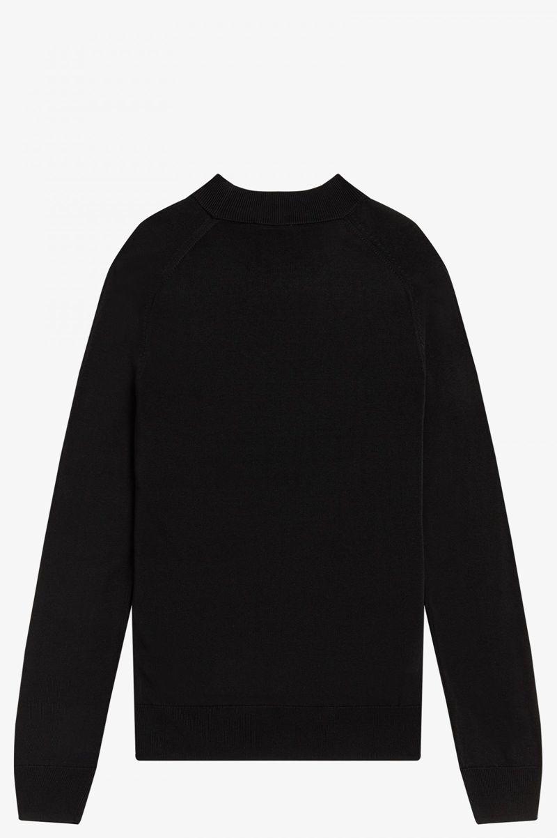 Black Fred Perry Rib Detail Jumper Women's Knitwear | PH 1924VRWD